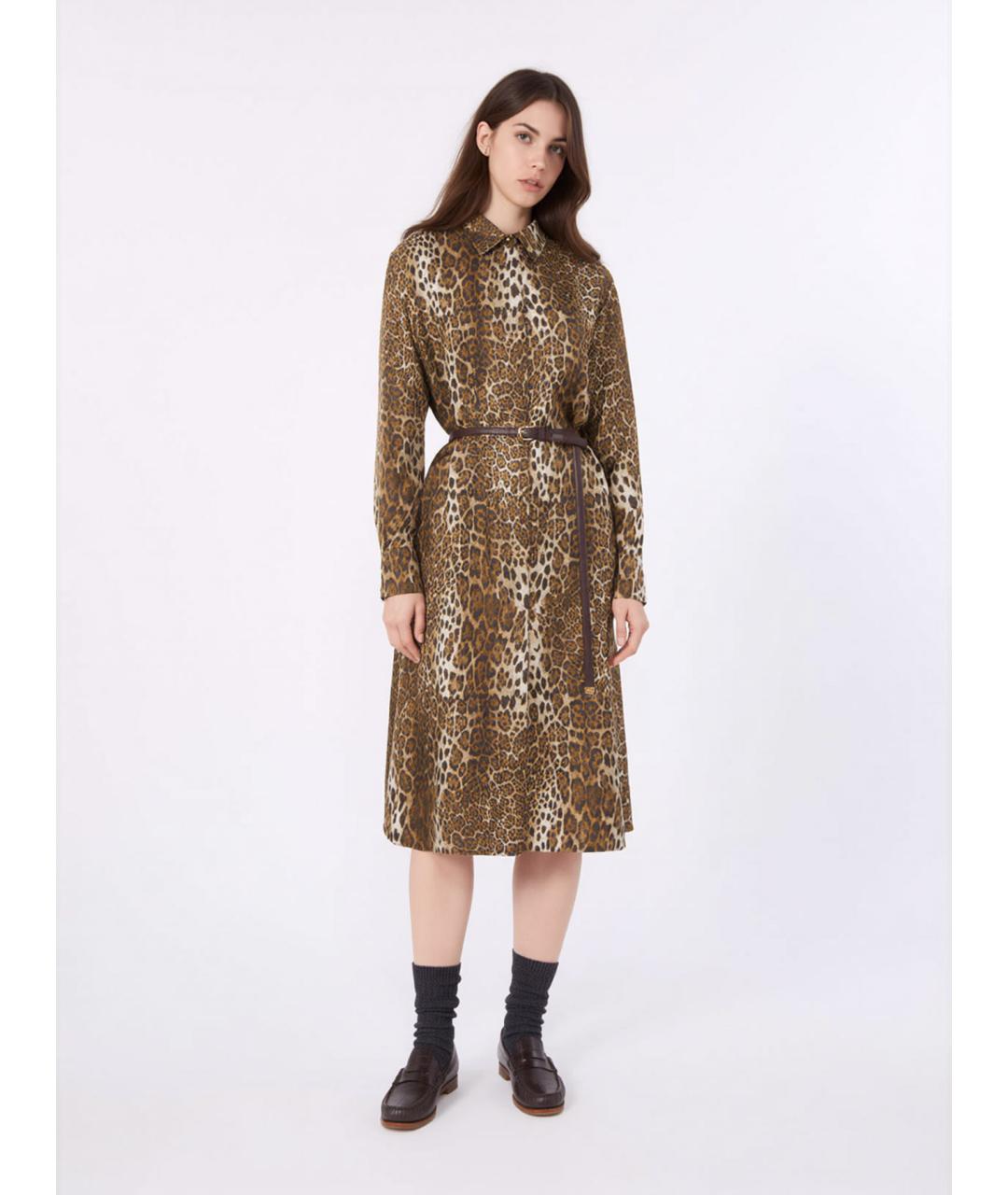 MAX MARA STUDIO Мульти шелковое повседневное платье, фото 3