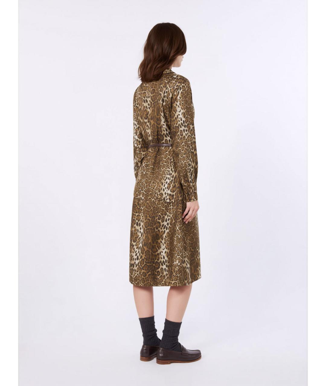 MAX MARA STUDIO Мульти шелковое повседневное платье, фото 4