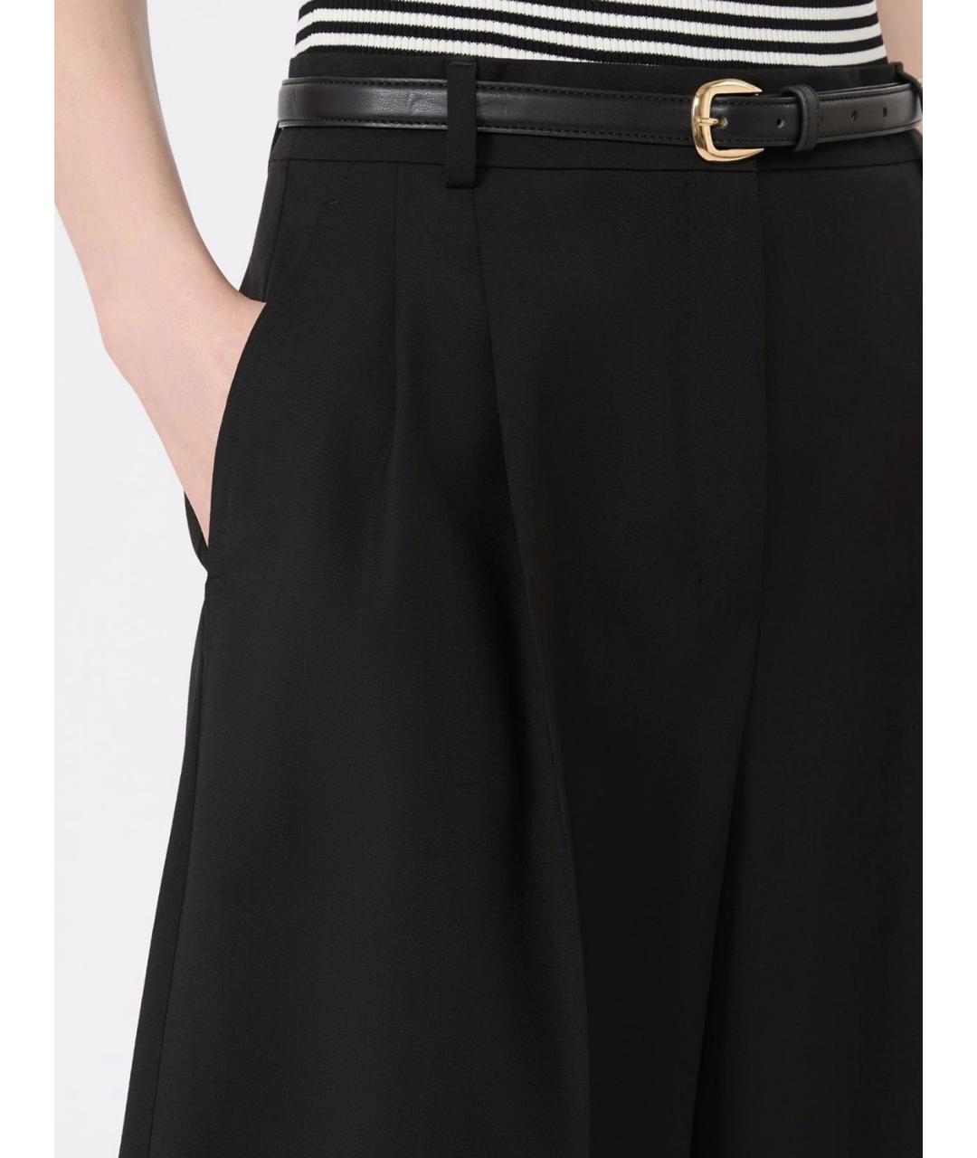 MAX MARA STUDIO Черные шерстяные шорты, фото 5