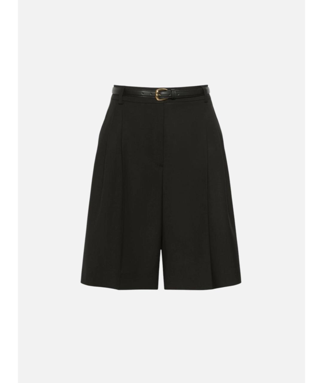 MAX MARA STUDIO Черные шерстяные шорты, фото 1