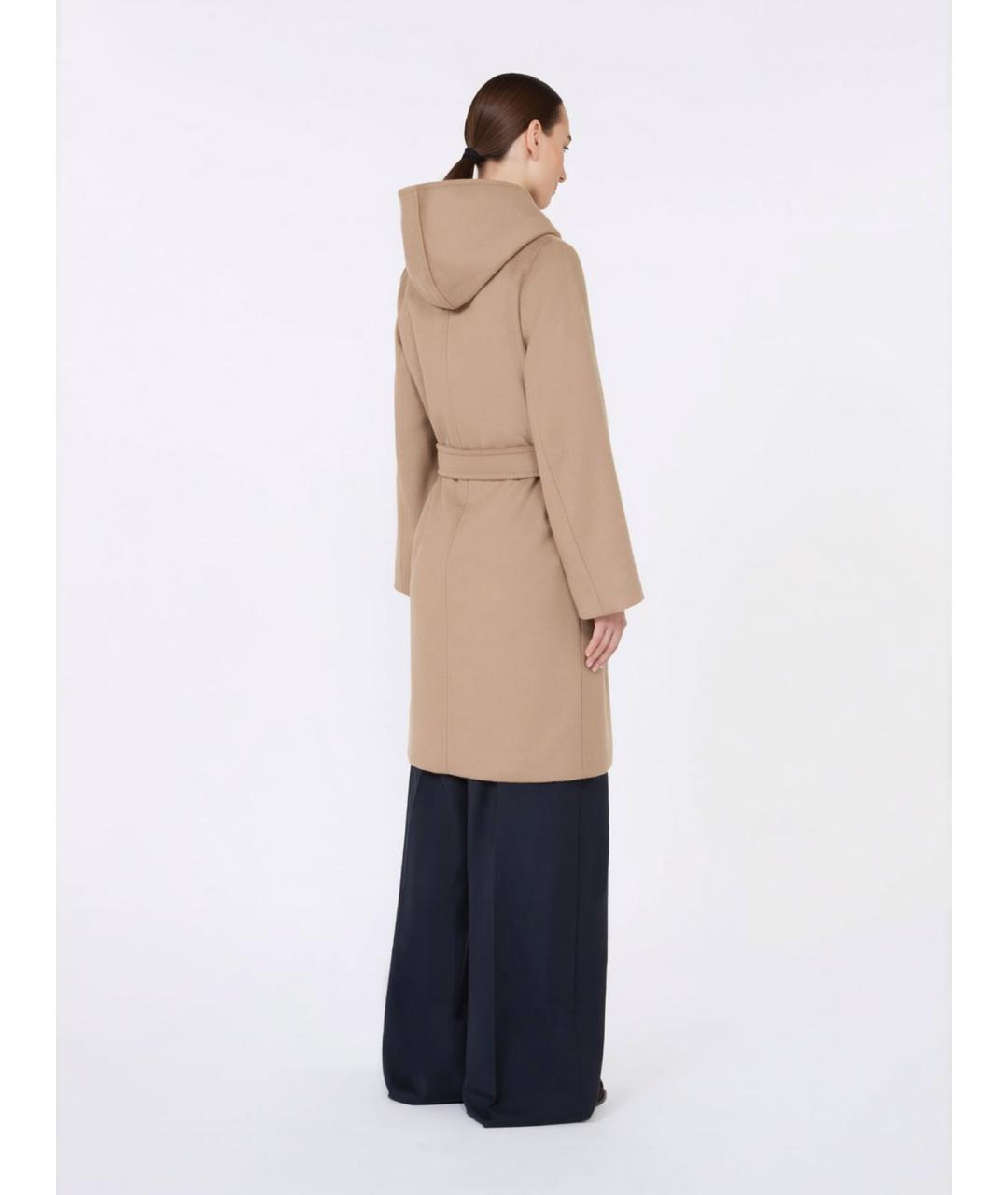 MAX MARA STUDIO Бежевое шерстяное пальто, фото 4