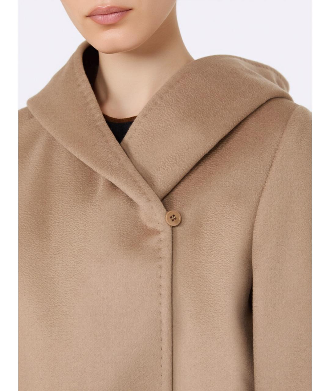 MAX MARA STUDIO Бежевое шерстяное пальто, фото 5