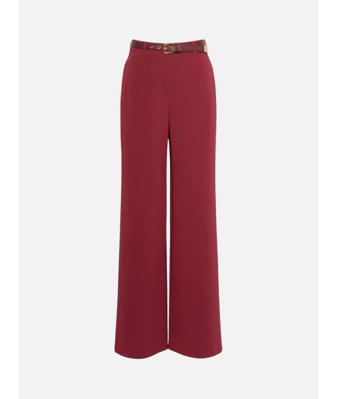 MAX MARA STUDIO Бордовые ацетатные брюки широкие, фото 1