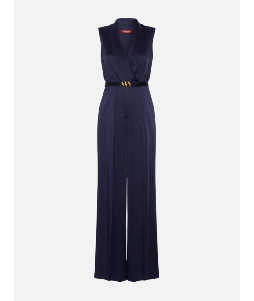 MAX MARA STUDIO Синий ацетатный комбинезон, фото 1