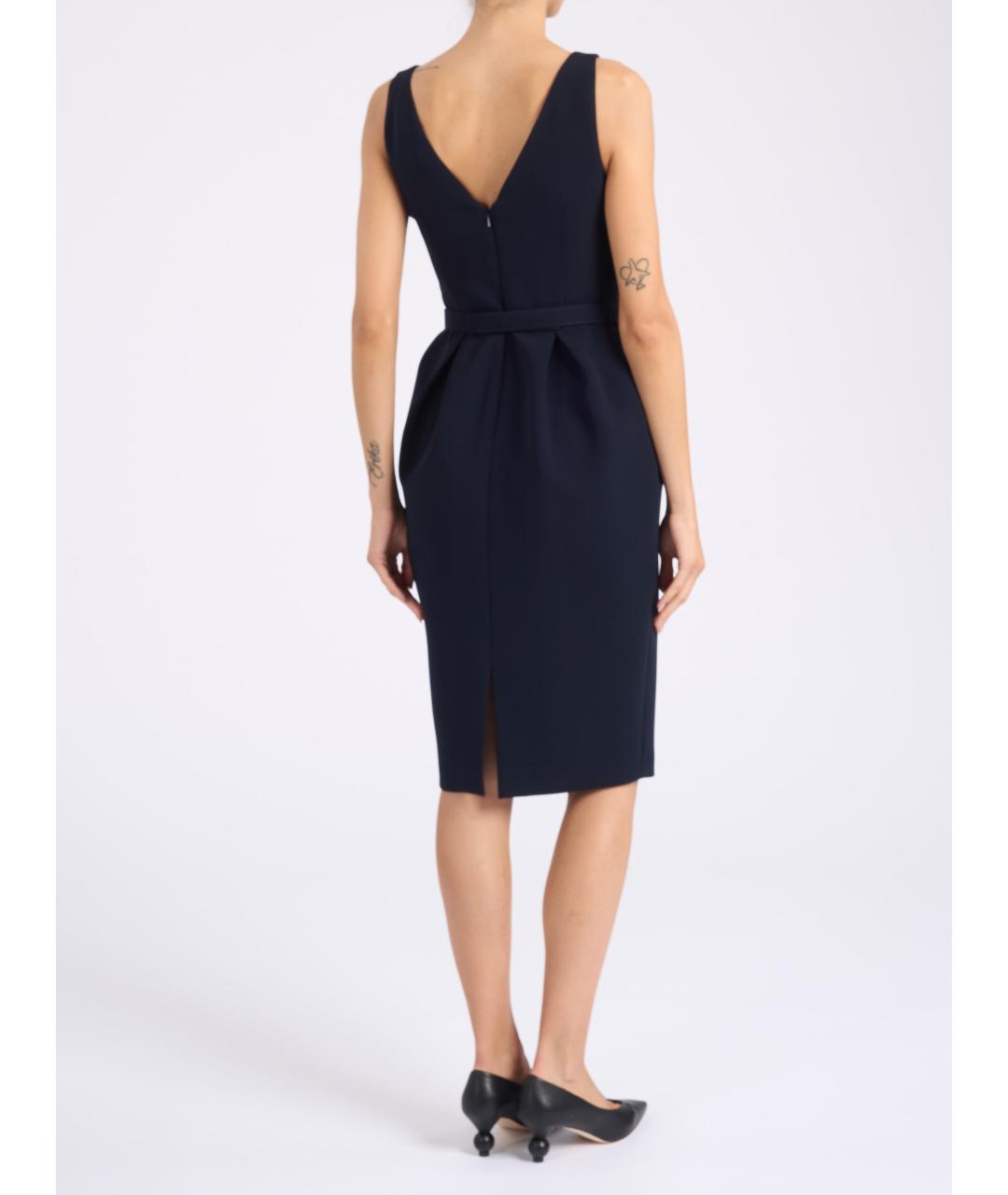 MAX MARA STUDIO Синее ацетатное повседневное платье, фото 3
