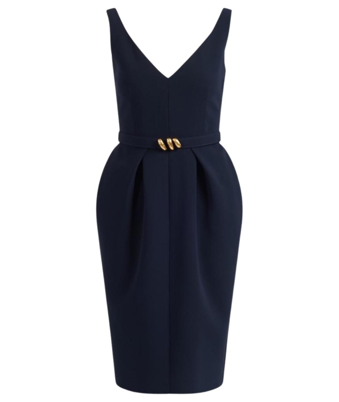 MAX MARA STUDIO Синее ацетатное повседневное платье, фото 1