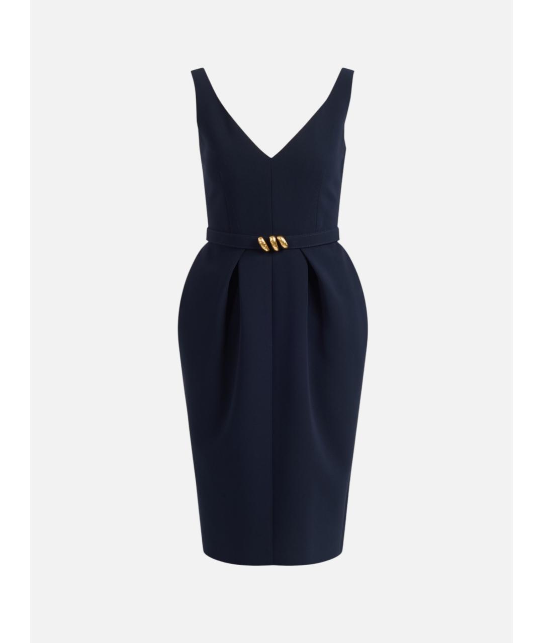 MAX MARA STUDIO Синее ацетатное повседневное платье, фото 1