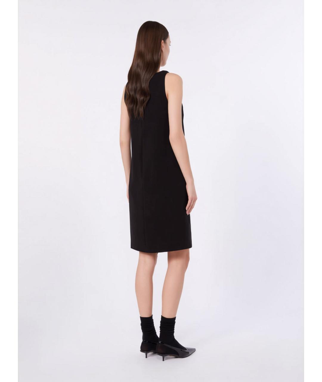 MAX MARA STUDIO Черное ацетатное повседневное платье, фото 4