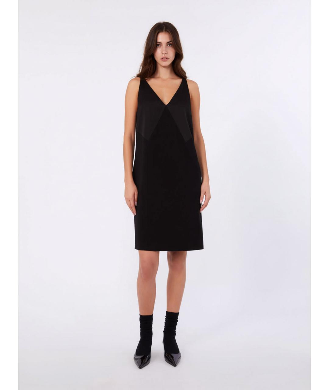 MAX MARA STUDIO Черное ацетатное повседневное платье, фото 3