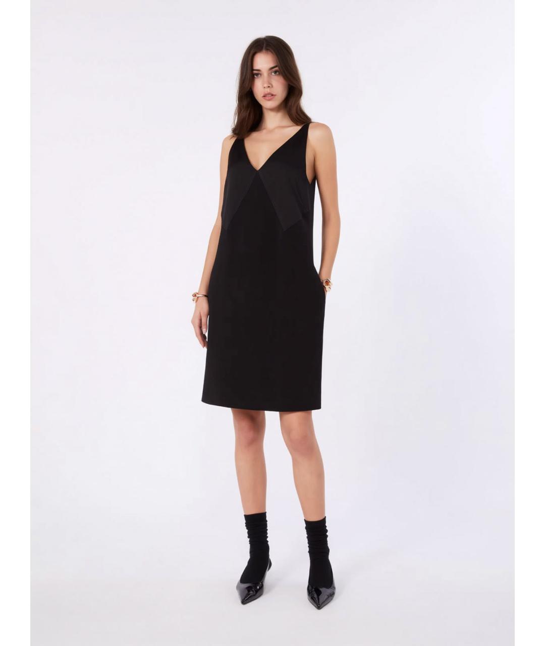 MAX MARA STUDIO Черное ацетатное повседневное платье, фото 2