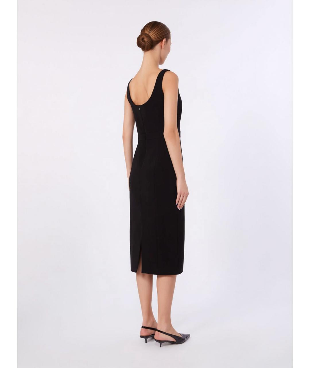 MAX MARA STUDIO Черное ацетатное повседневное платье, фото 4
