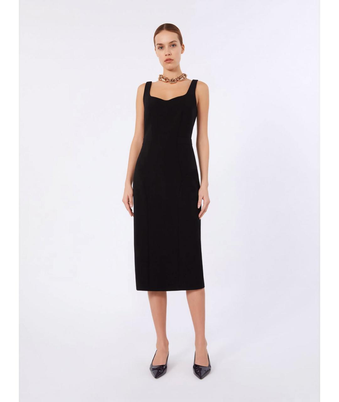 MAX MARA STUDIO Черное ацетатное повседневное платье, фото 2