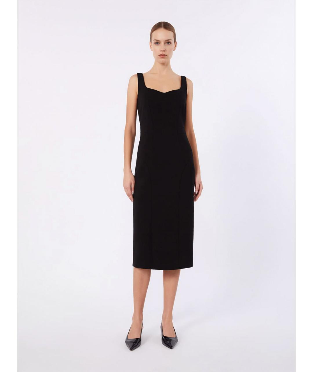 MAX MARA STUDIO Черное ацетатное повседневное платье, фото 3