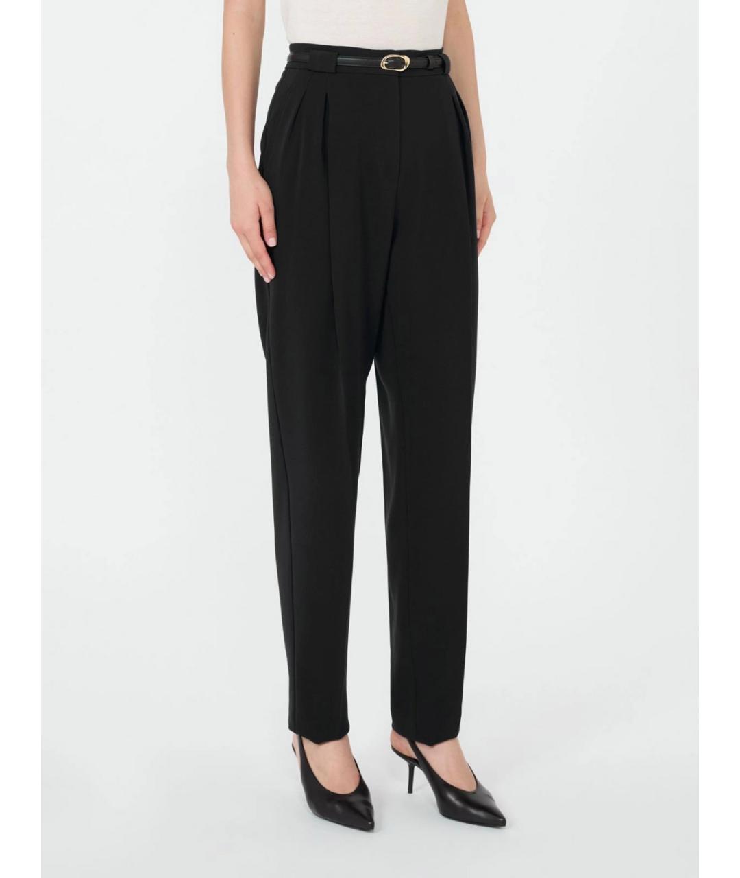 MAX MARA STUDIO Черные ацетатные прямые брюки, фото 3
