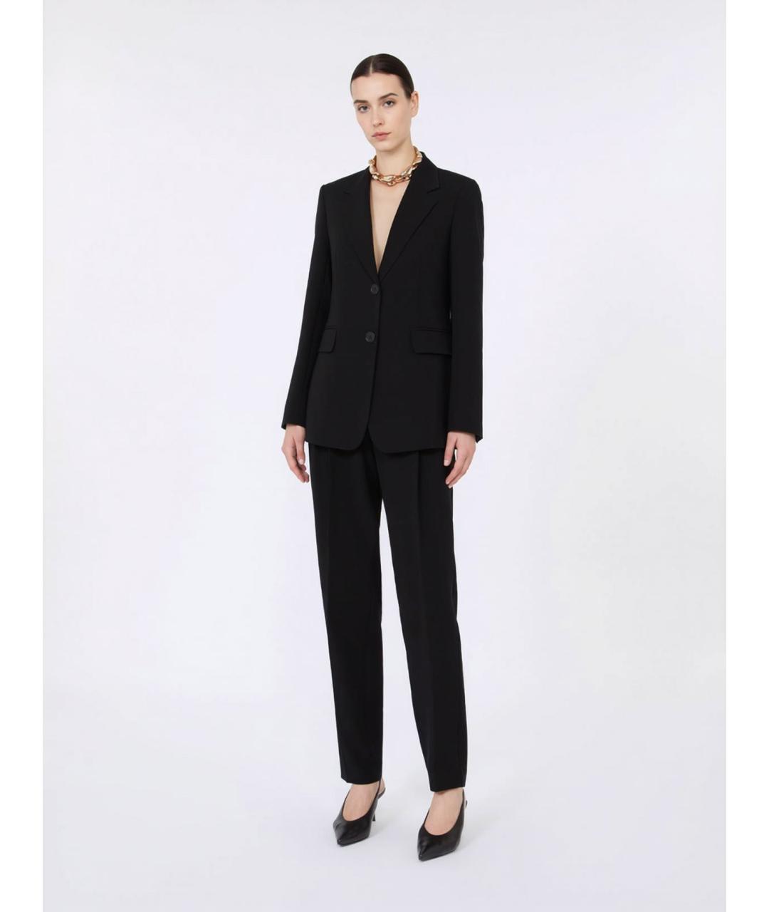 MAX MARA STUDIO Черные ацетатные прямые брюки, фото 2
