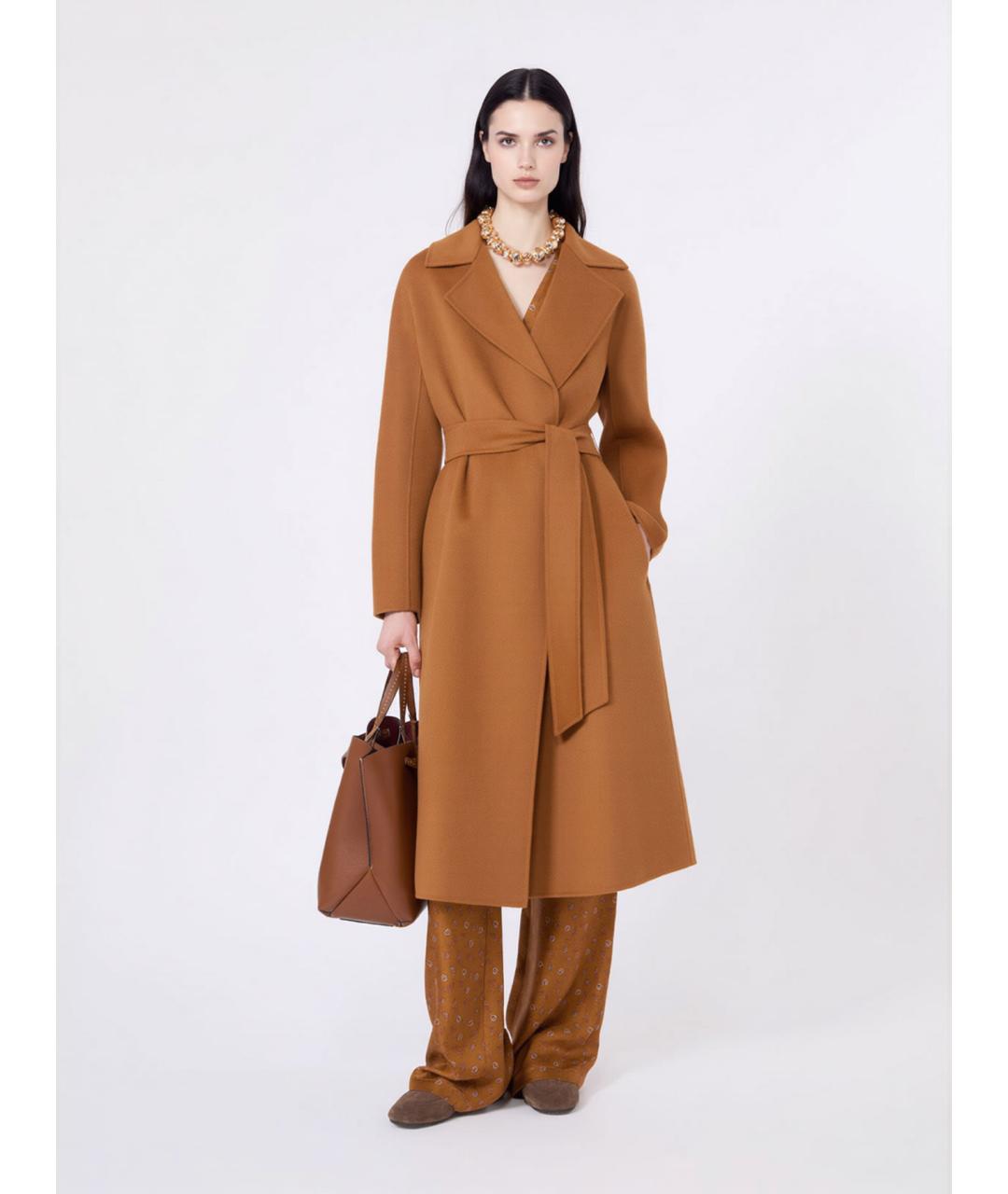 MAX MARA STUDIO Горчичное шерстяное пальто, фото 2
