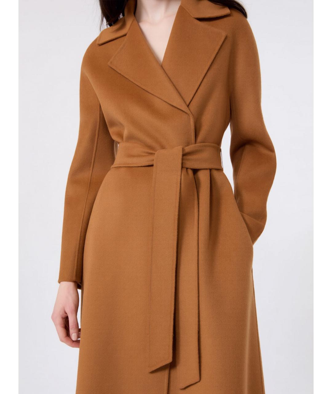 MAX MARA STUDIO Горчичное шерстяное пальто, фото 4