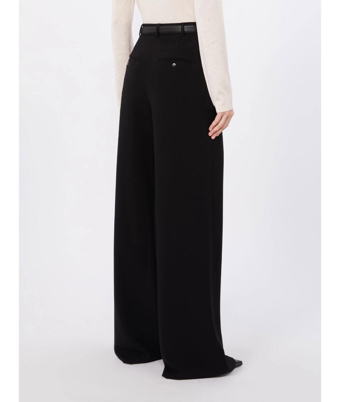 MAX MARA STUDIO Черные ацетатные брюки широкие, фото 4