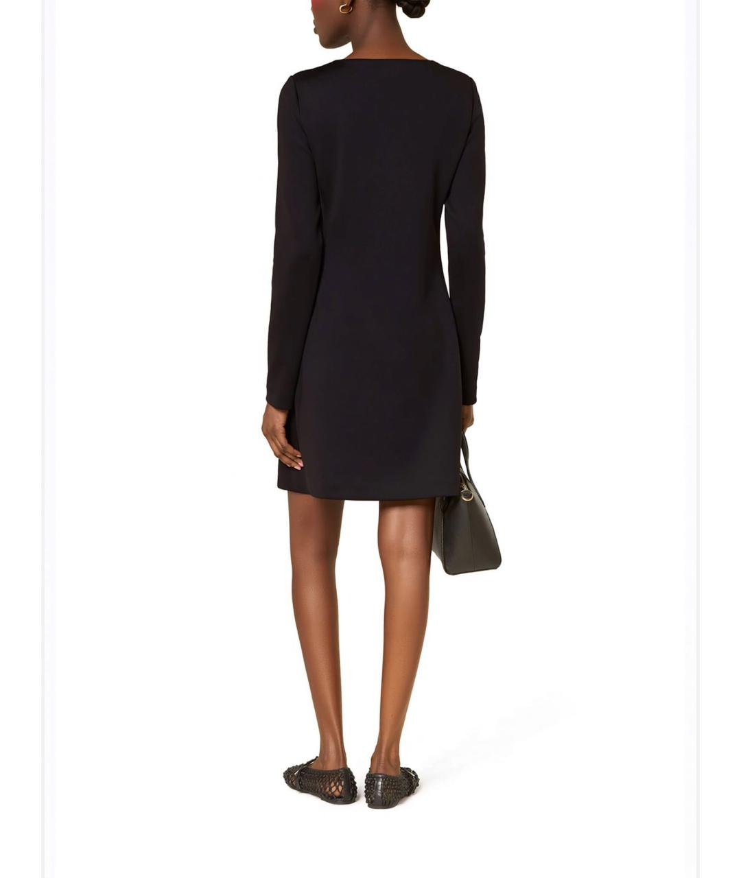 MAX MARA STUDIO Черное полиэстеровое повседневное платье, фото 3
