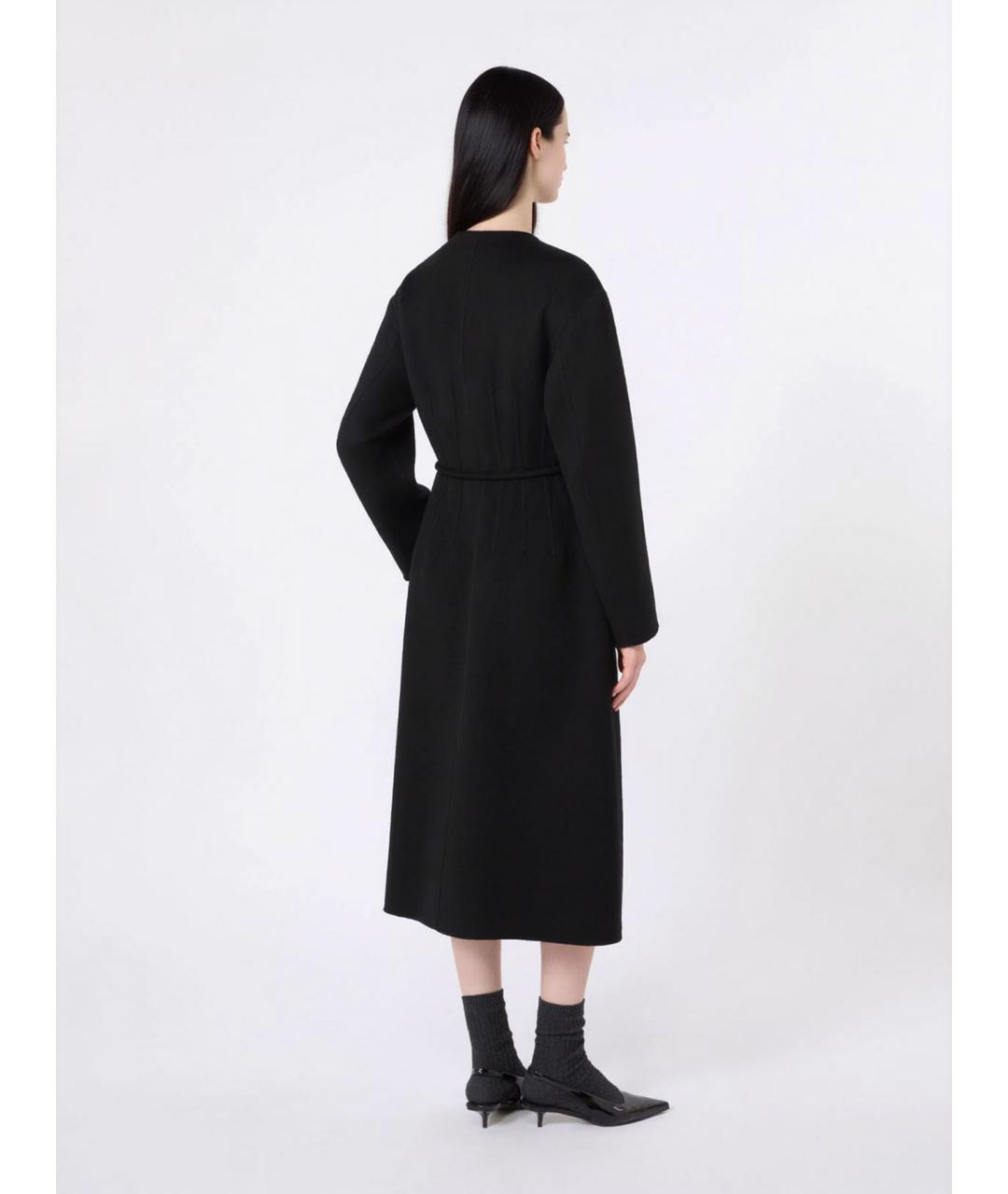 MAX MARA STUDIO Черное шерстяное пальто, фото 4