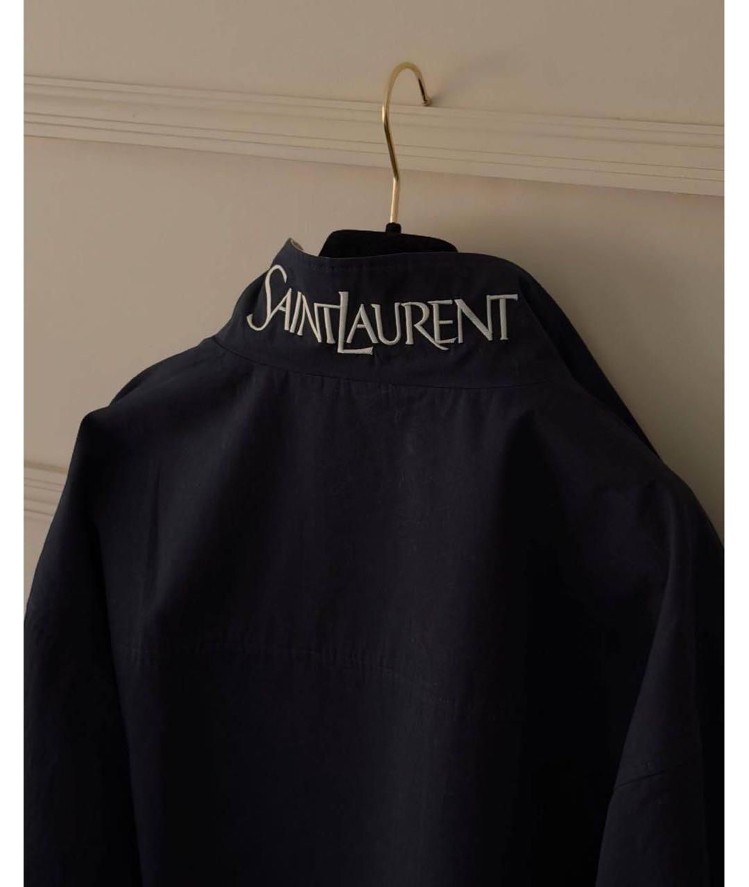 SAINT LAURENT Темно-синяя хлопковая куртка, фото 3