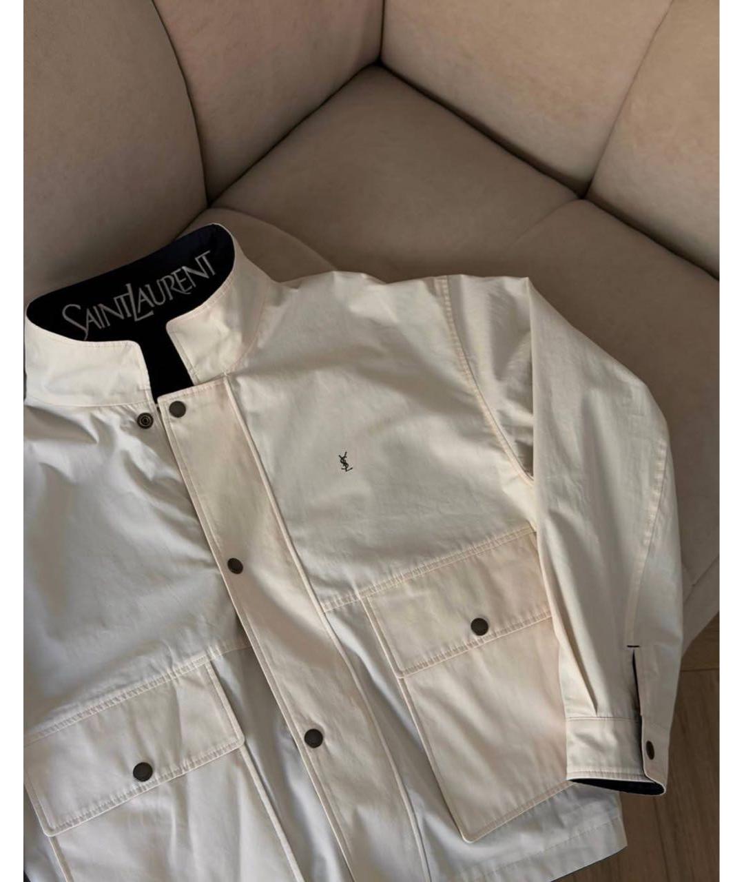 SAINT LAURENT Темно-синяя хлопковая куртка, фото 7