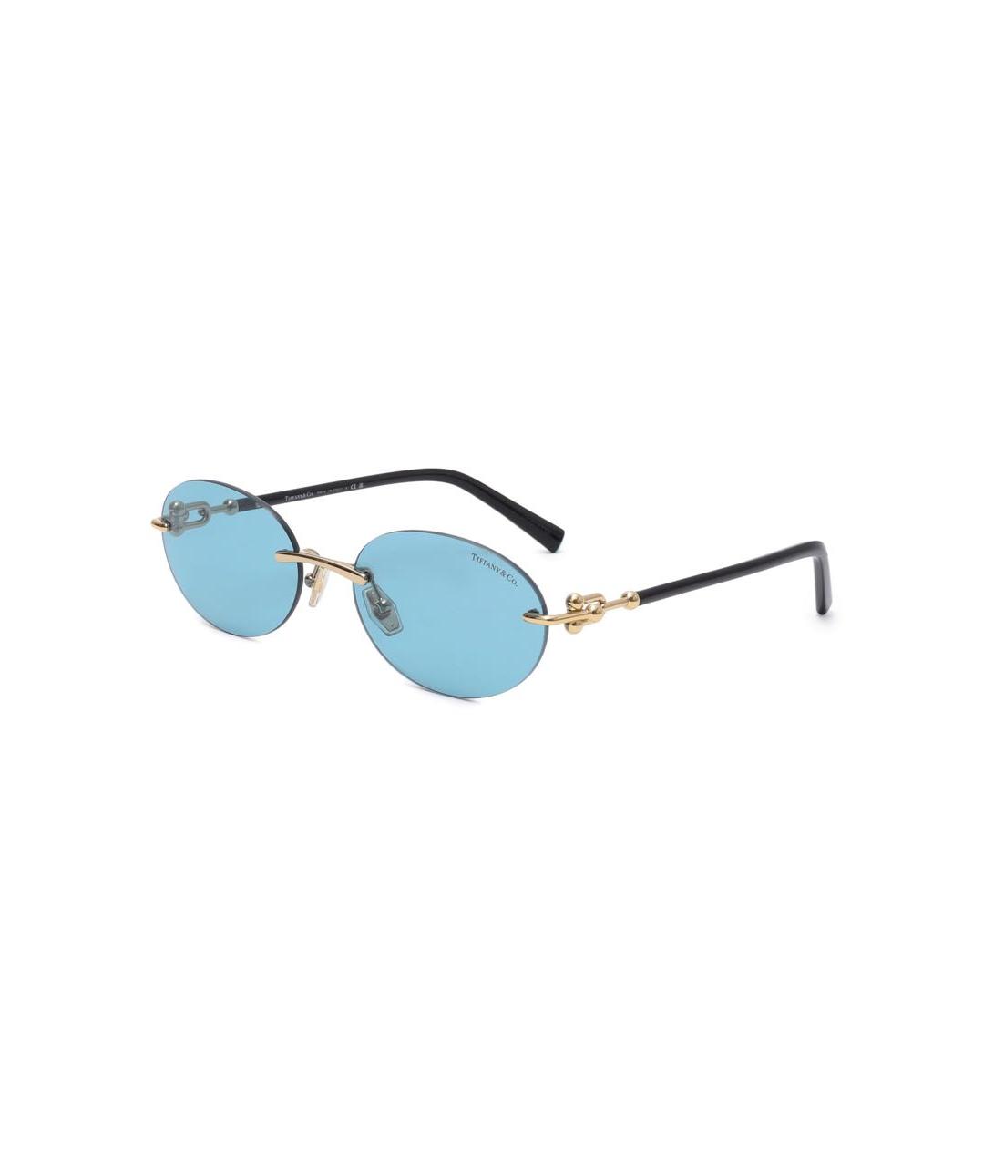 TIFFANY&CO Голубые металлические солнцезащитные очки, фото 1