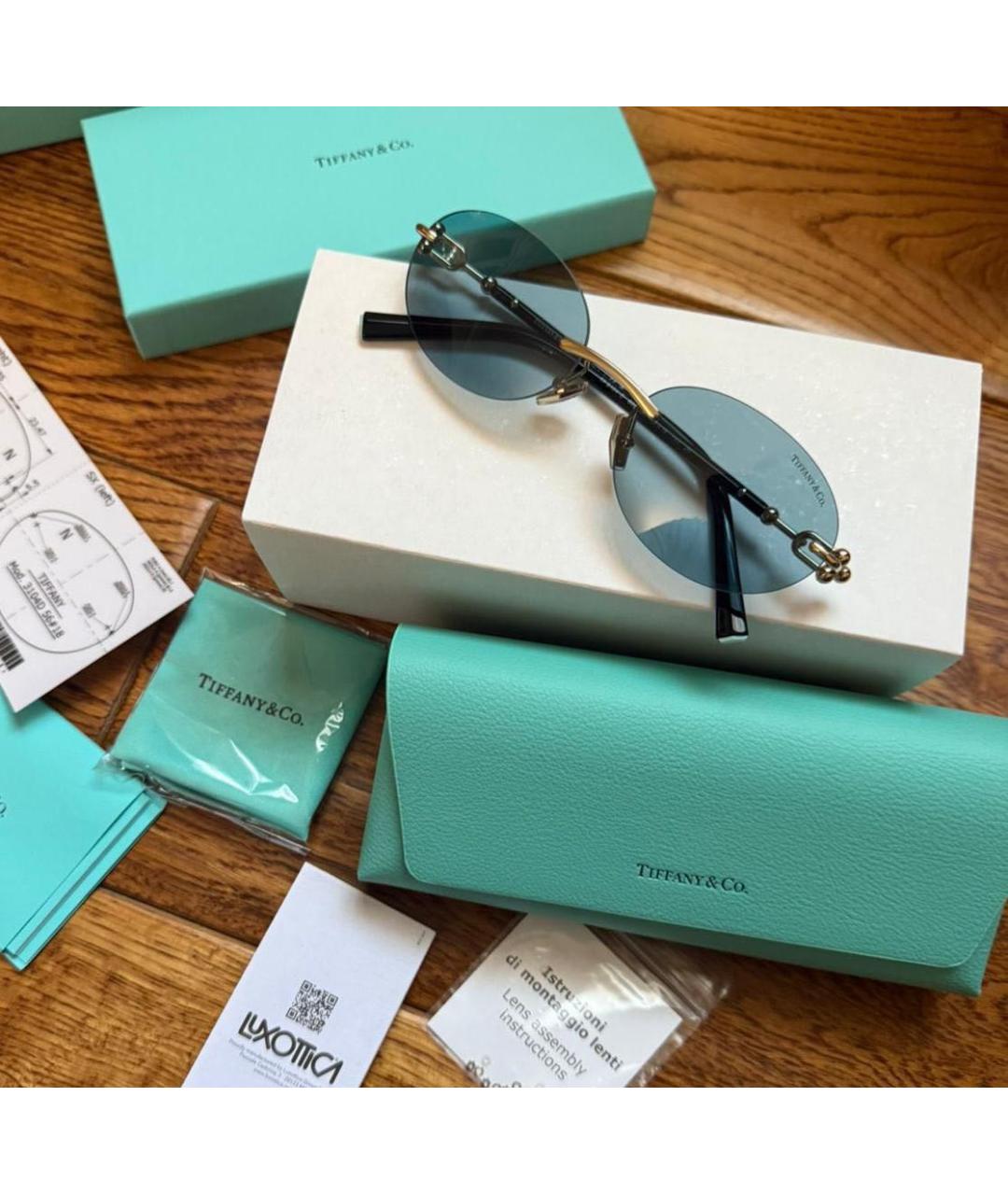TIFFANY&CO Голубые металлические солнцезащитные очки, фото 8
