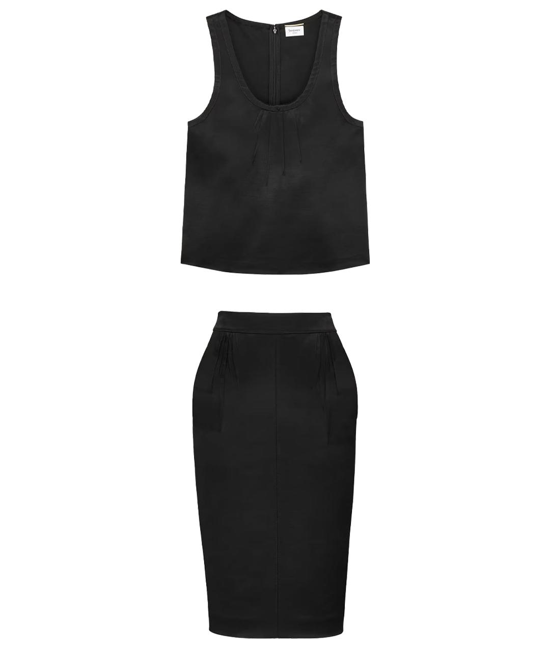 SAINT LAURENT Черный вискозный костюм с юбками, фото 1