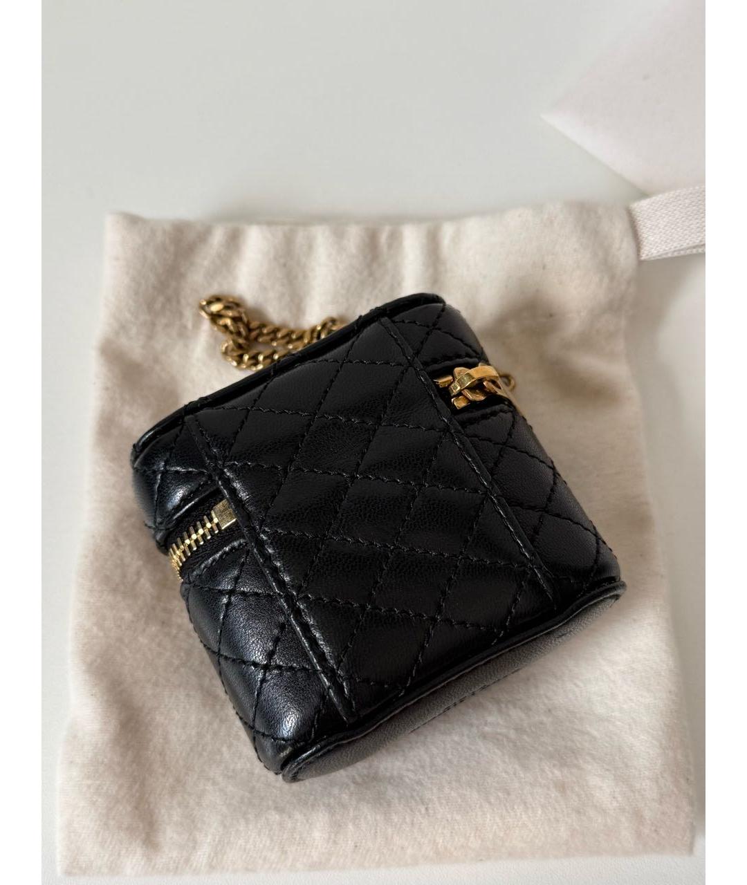 SAINT LAURENT Черная кожаная сумка с короткими ручками, фото 4