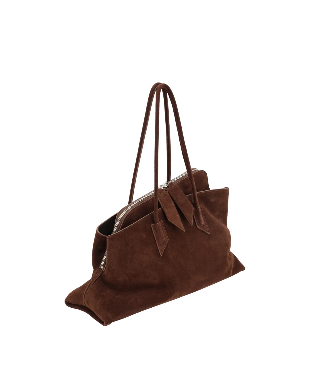 THE ATTICO Коричневая замшевая сумка тоут, фото 2