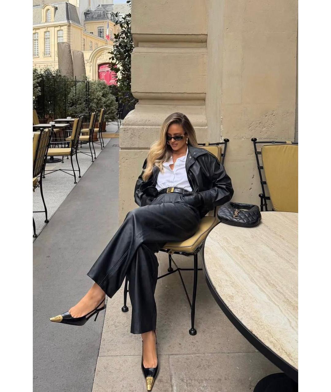SAINT LAURENT Черные кожаные туфли, фото 6