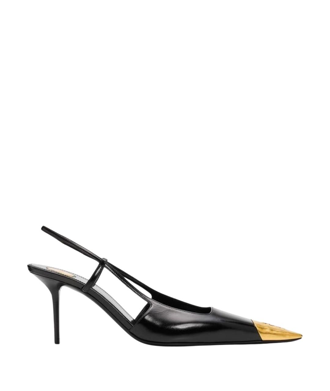 SAINT LAURENT Черные кожаные туфли, фото 1