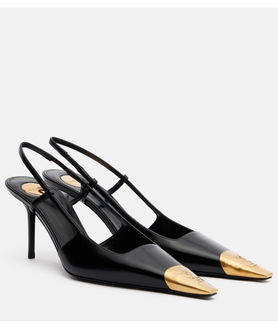 SAINT LAURENT Черные кожаные туфли, фото 2