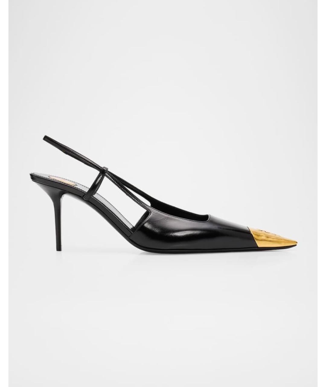 SAINT LAURENT Черные кожаные туфли, фото 9
