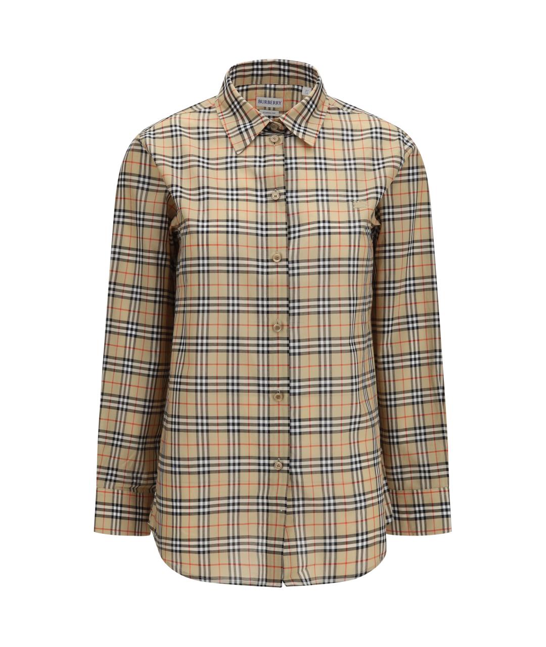 BURBERRY Бежевая хлопковая рубашка, фото 1