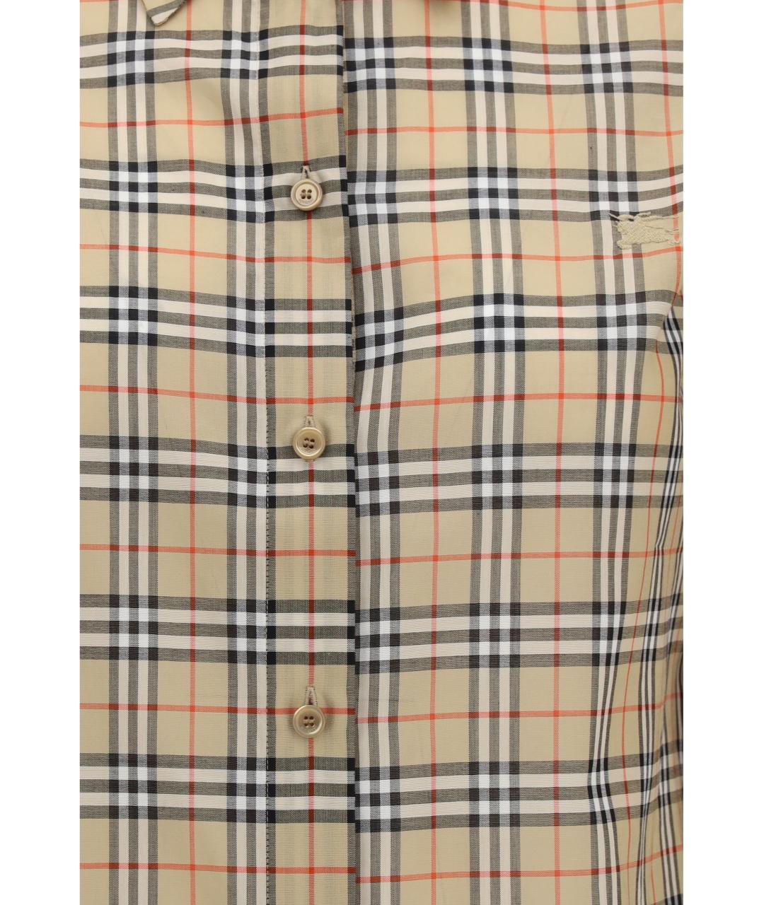 BURBERRY Бежевая хлопковая рубашка, фото 3
