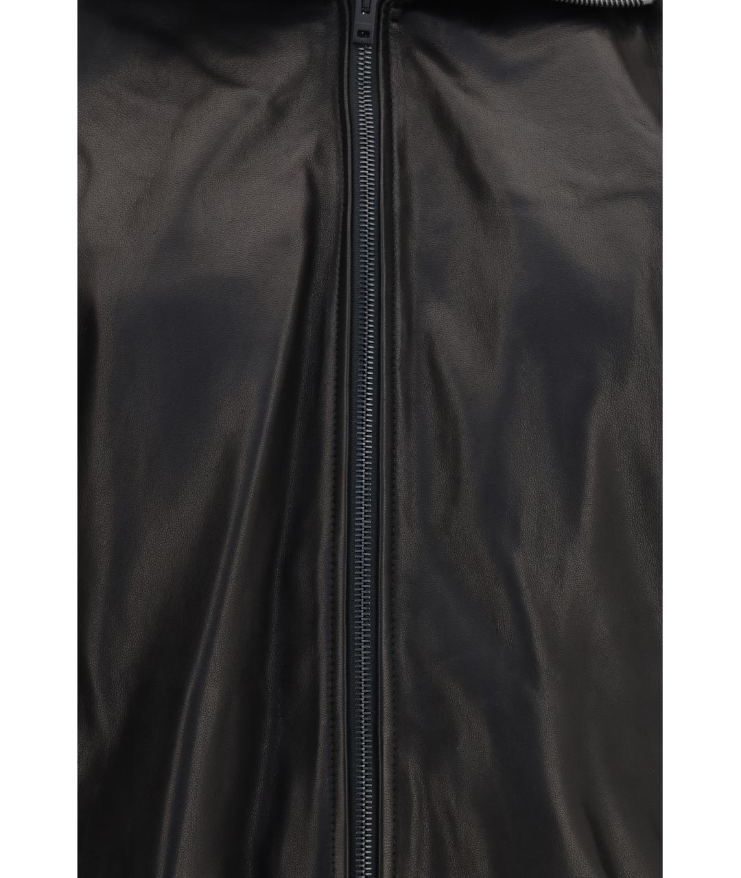 ACNE STUDIOS Черный кожаный пуховик, фото 3