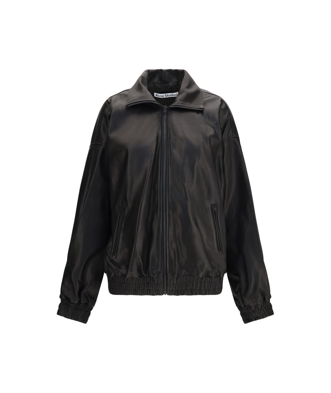 ACNE STUDIOS Черный кожаный пуховик, фото 1