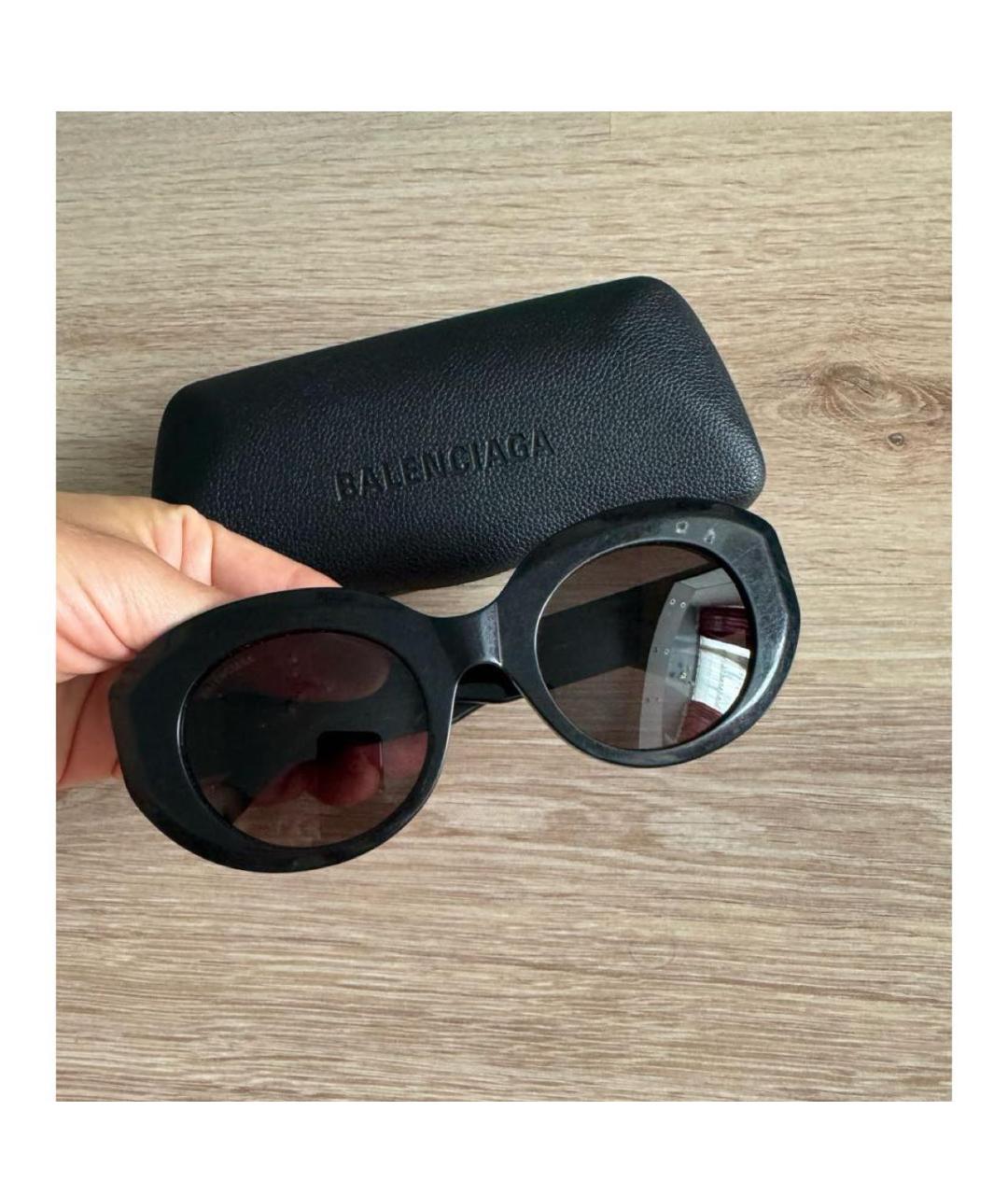 BALENCIAGA Черные пластиковые солнцезащитные очки, фото 4