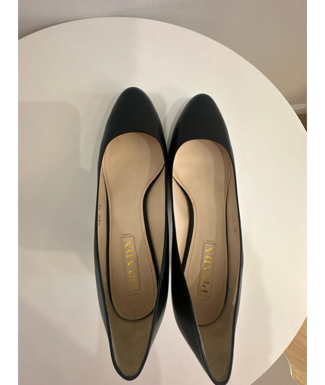 PRADA Черные кожаные туфли, фото 3