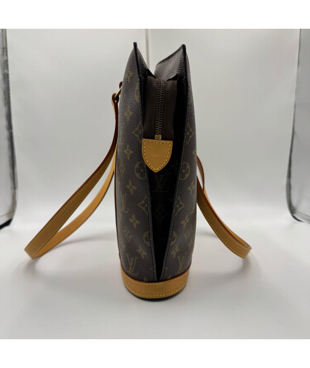 LOUIS VUITTON Коричневая кожаная сумка тоут, фото 3