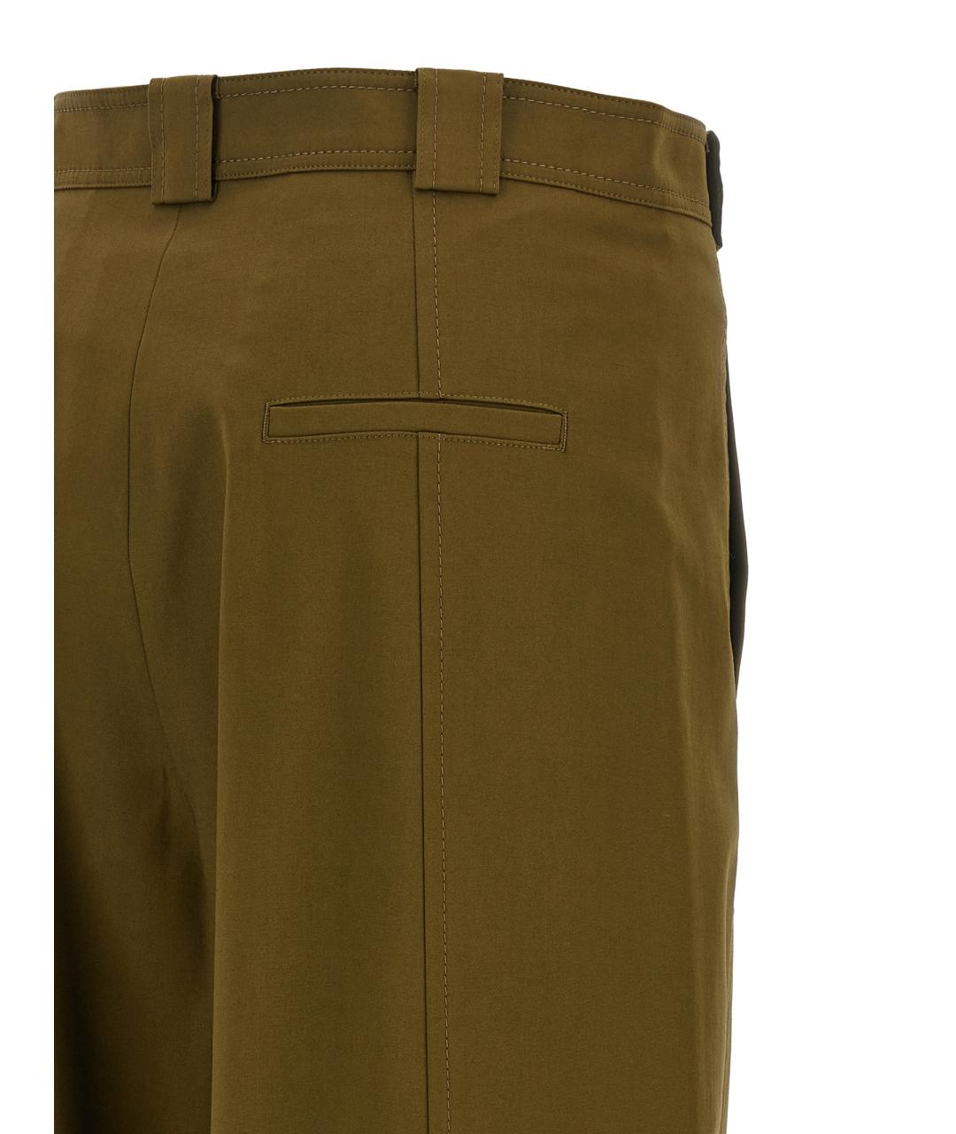 MAX MARA Зеленые хлопковые прямые брюки, фото 4