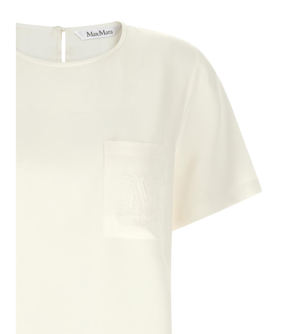 MAX MARA Белая шелковая блузы, фото 3