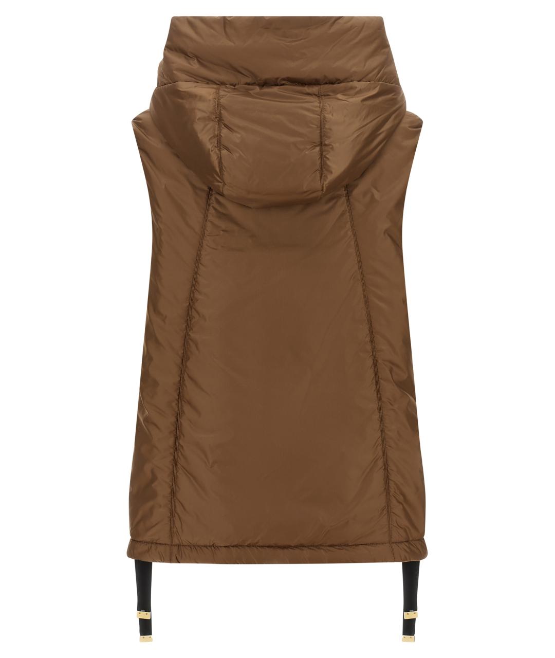 MAX MARA Коричневая полиэстеровая жилетка, фото 2