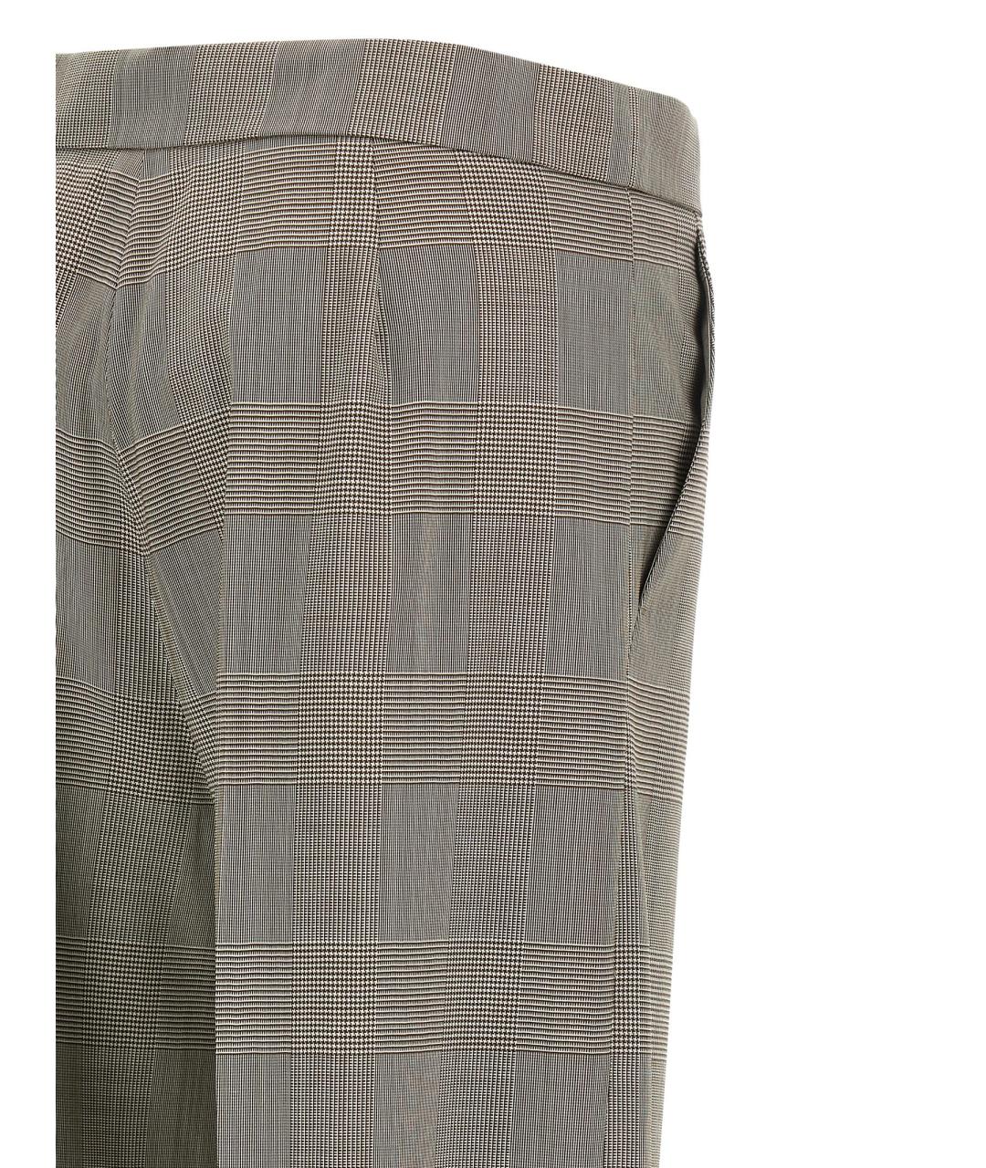 MAX MARA Серые шерстяные прямые брюки, фото 4