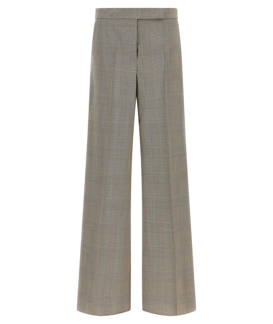 MAX MARA Серые шерстяные прямые брюки, фото 1