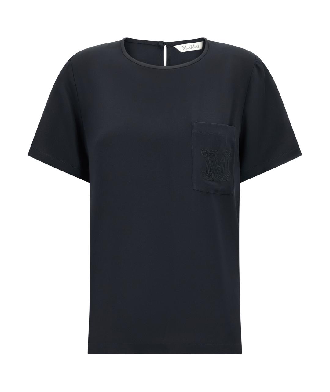 MAX MARA Черная шелковая блузы, фото 1