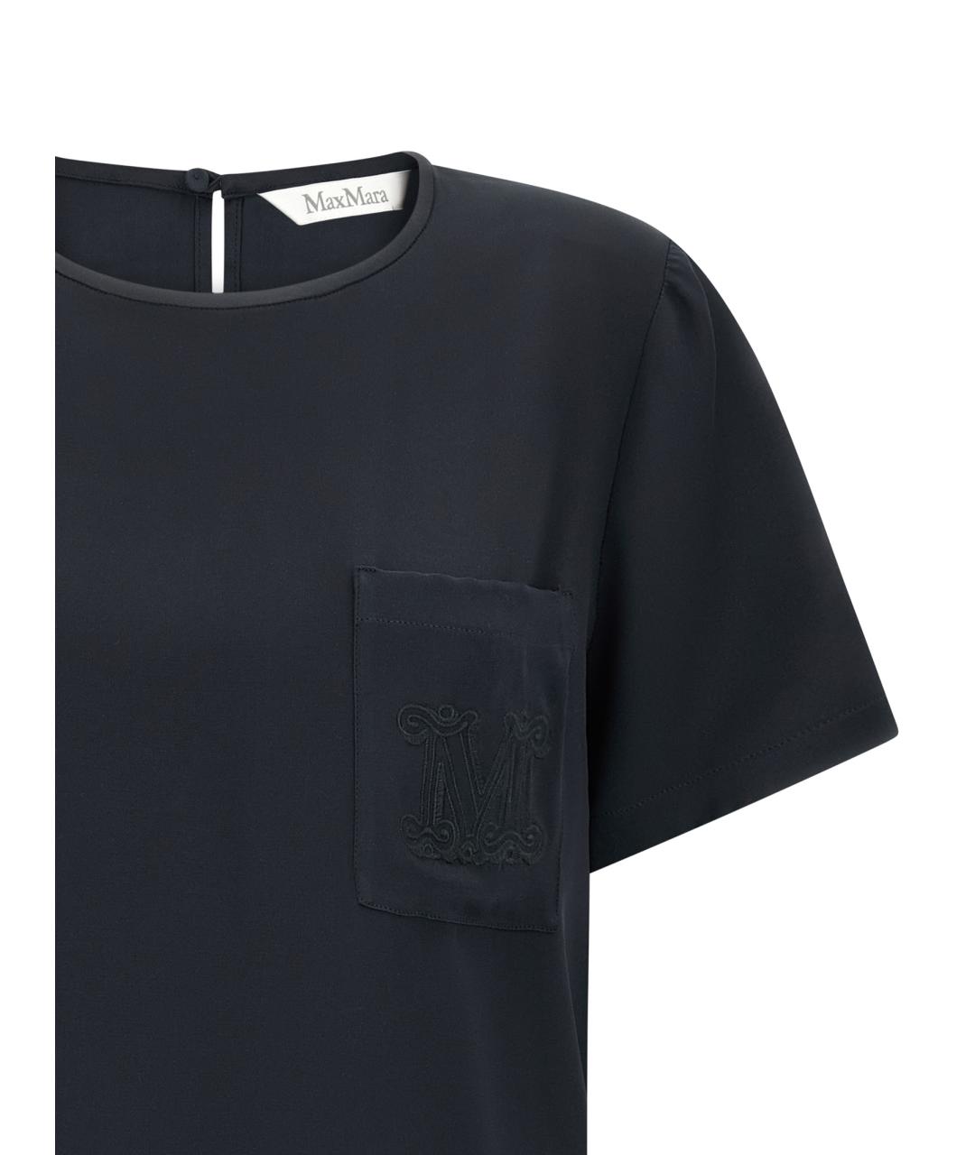 MAX MARA Черная шелковая блузы, фото 3