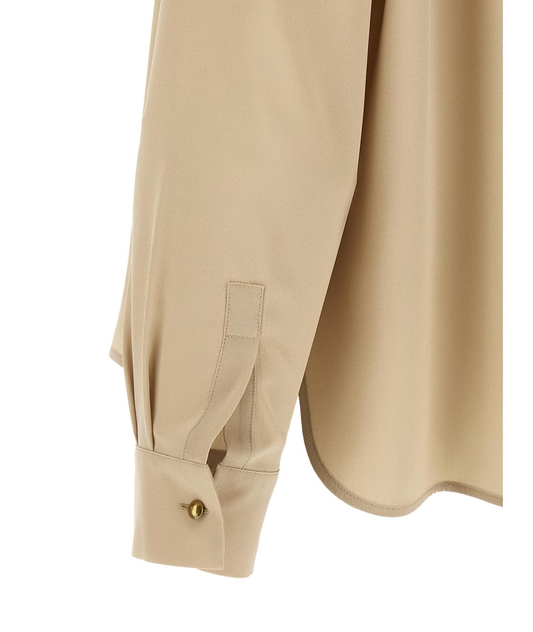 MAX MARA Бежевая шелковая блузы, фото 4
